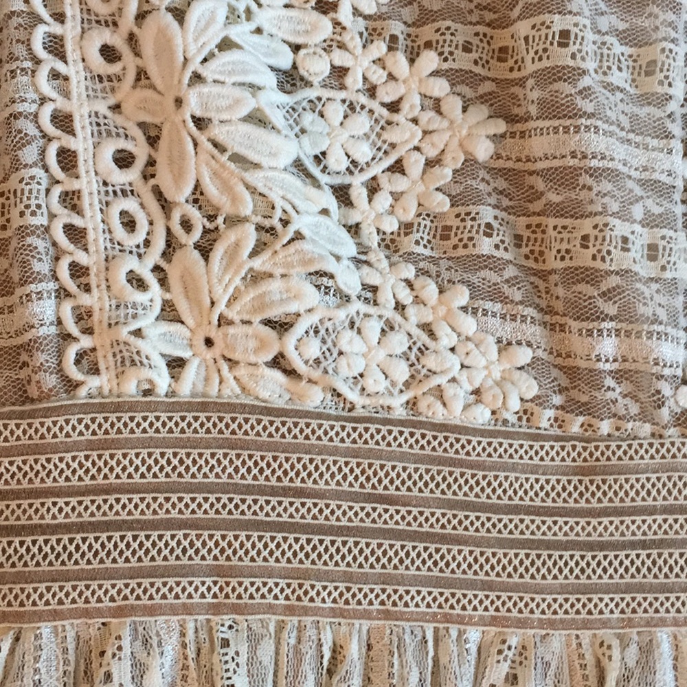 NWT Embroidered Lace Floral Fit Flare Midi Dress - Picture 3 of 8